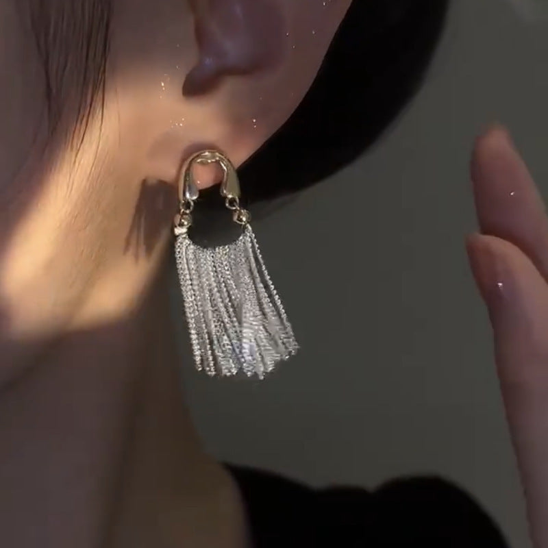 Personalized Curved Tassel Earrings