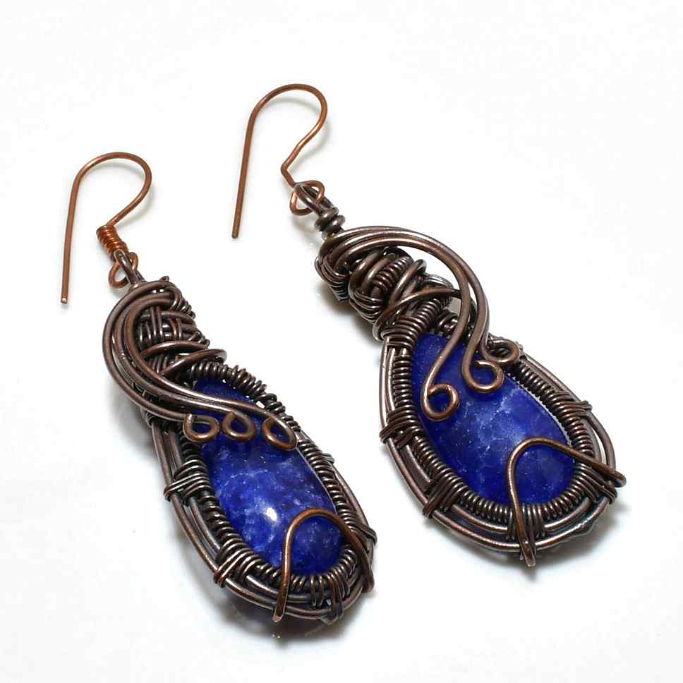 Clio’s Clarity – Lapis Lazuli Copper Earrings