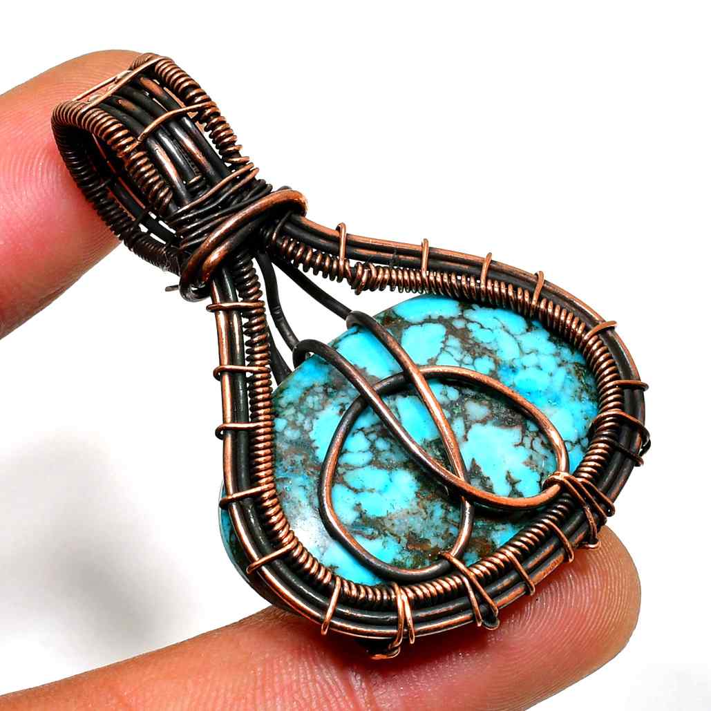 Azure Harmony – Turquoise Copper Pendant