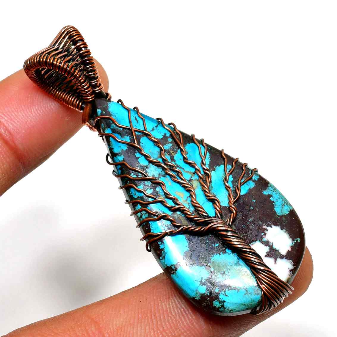 Gaia’s Grove – Turquoise Tree of Life Pendant