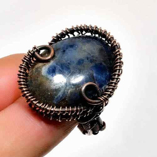 Selene’s Clarity – Lapis Lazuli Copper Ring