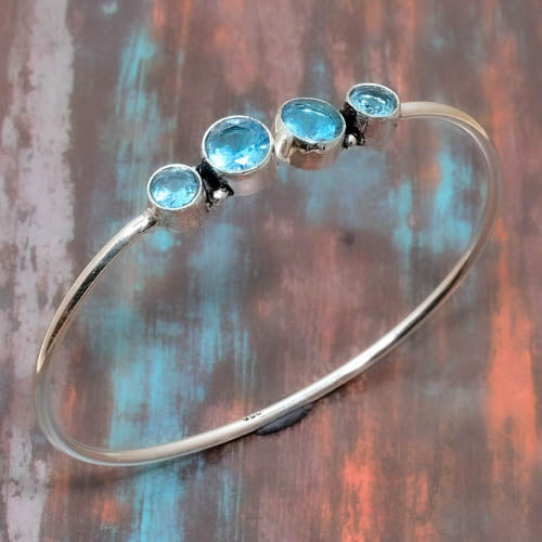 Aqua Bliss – Blue Topaz & Sterling Silver Bracelet
