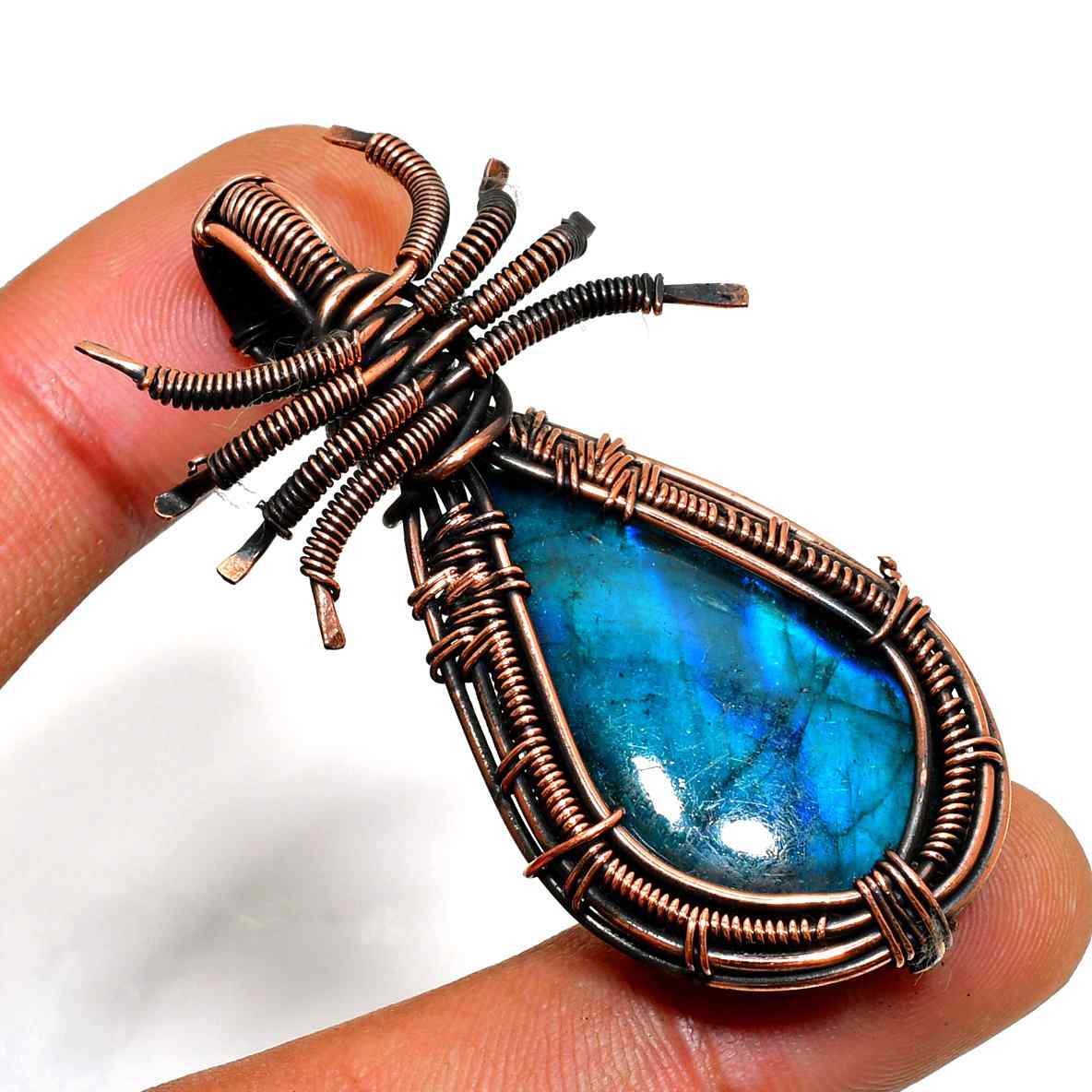 Mystic Aurora – Labradorite & Copper Pendant