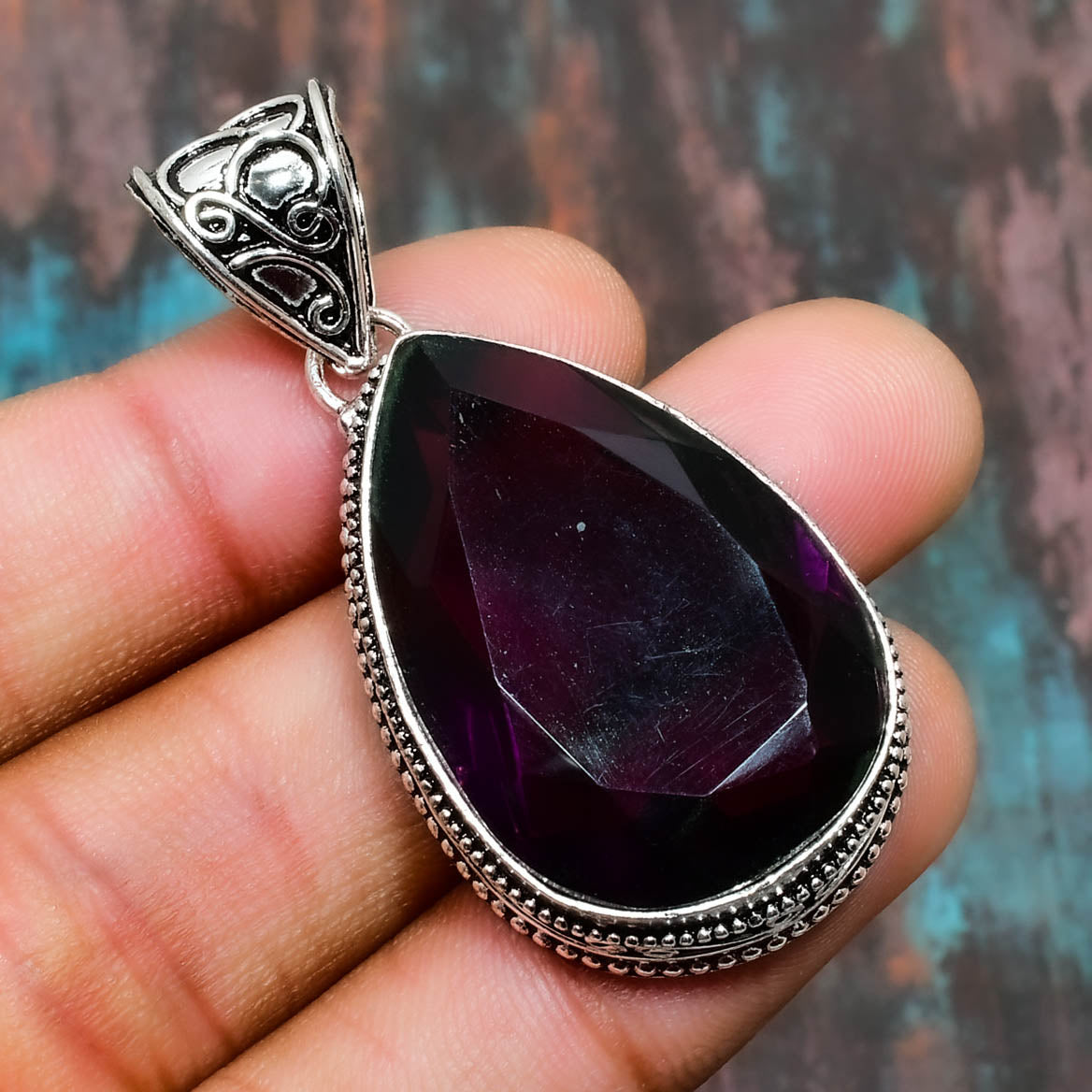 Ezra’s Veil – Handcrafted Amethyst & Silver Pendant