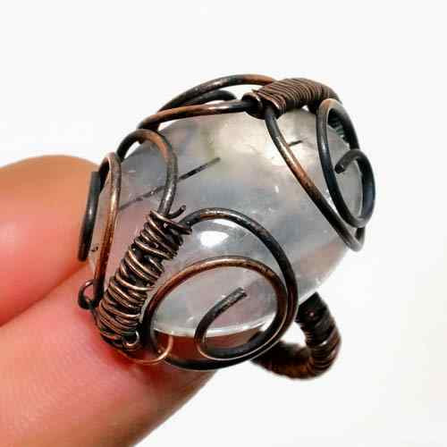 Selene’s Glow – Rustic Copper Moonstone Ring