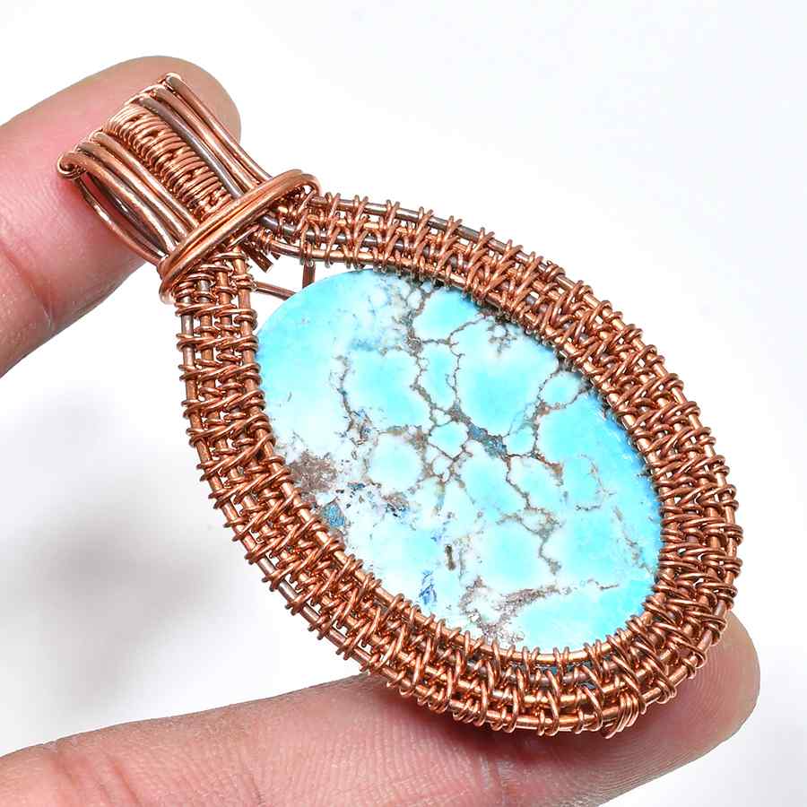 Aurora’s Whisper – Turquoise Copper Pendant