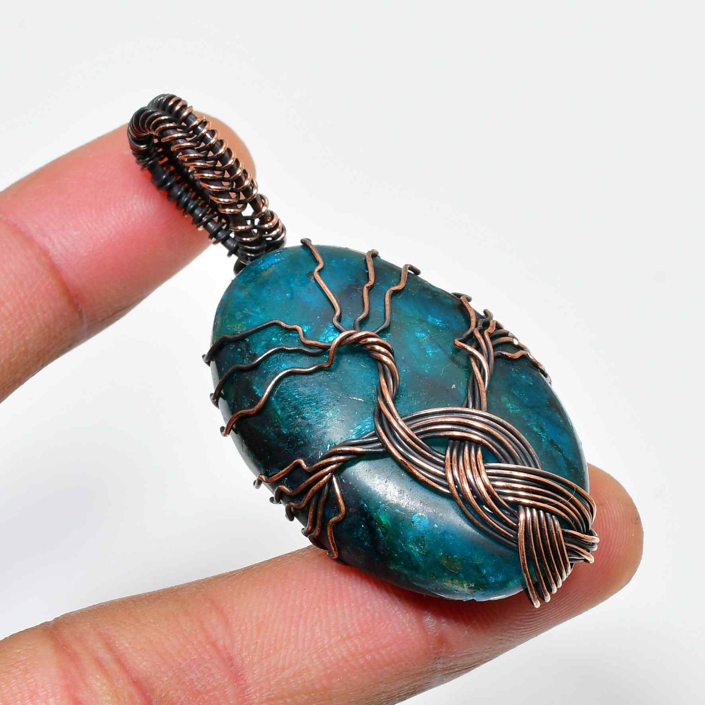 Aurora’s Embrace – Turquoise Copper Pendant