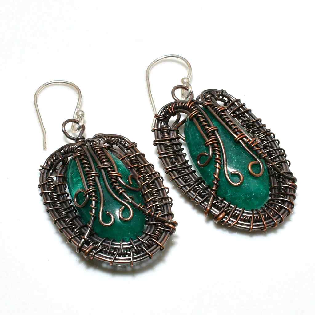 Sylvan Harmony – Green Aventurine Copper Earrings
