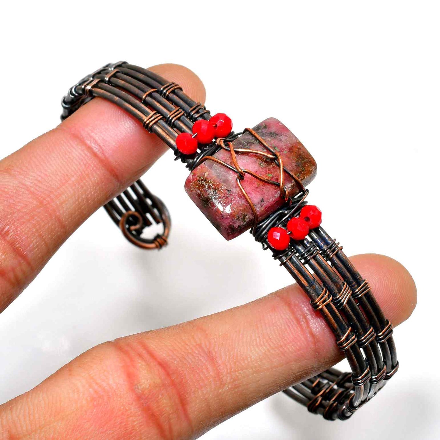 Amora’s Balance – Rhodonite Copper Bracelet