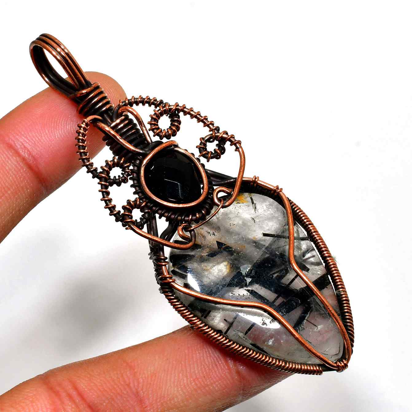 Serenity’s Embrace – Quartz & Copper Pendant