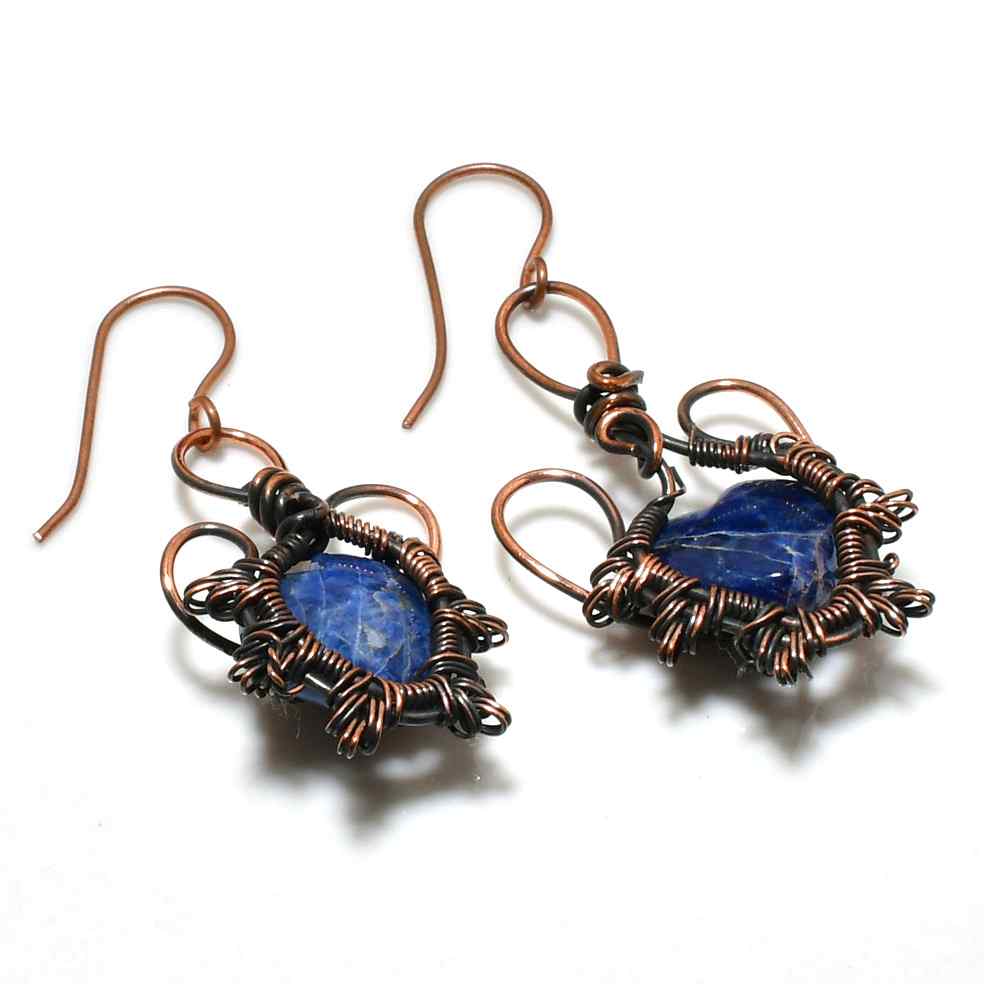 Oracle’s Whisper – Lapis Lazuli Copper Earrings