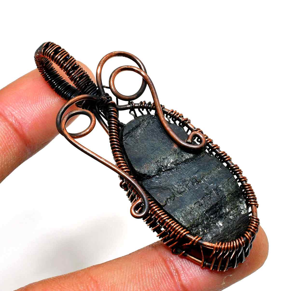 Gaia’s Shield – Black Tourmaline Copper Pendant