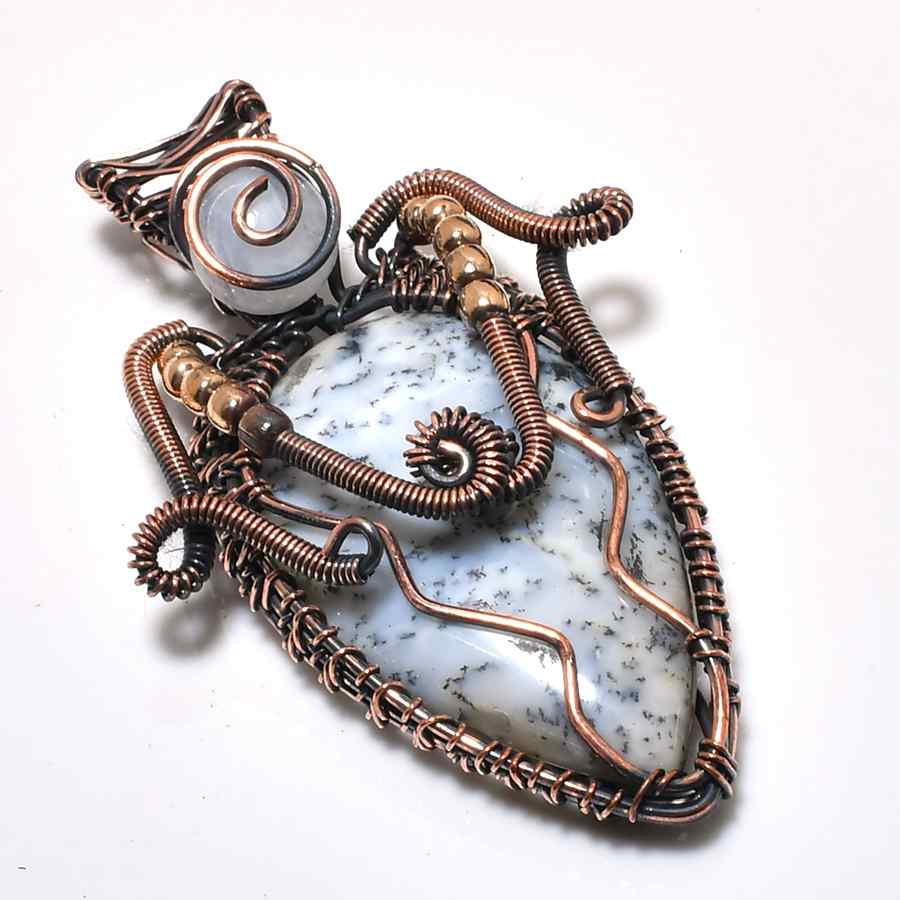 Aura’s Whisper – Dendritic Agate Copper Pendant