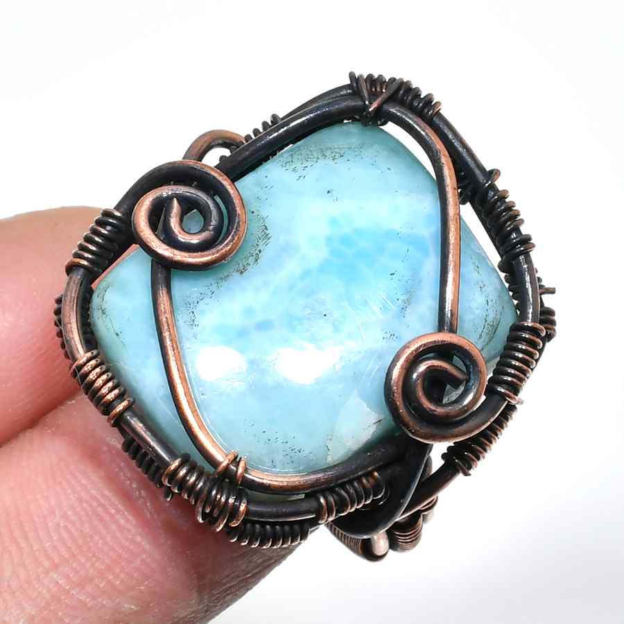Sea Whisper – Larimar & Copper Pendant