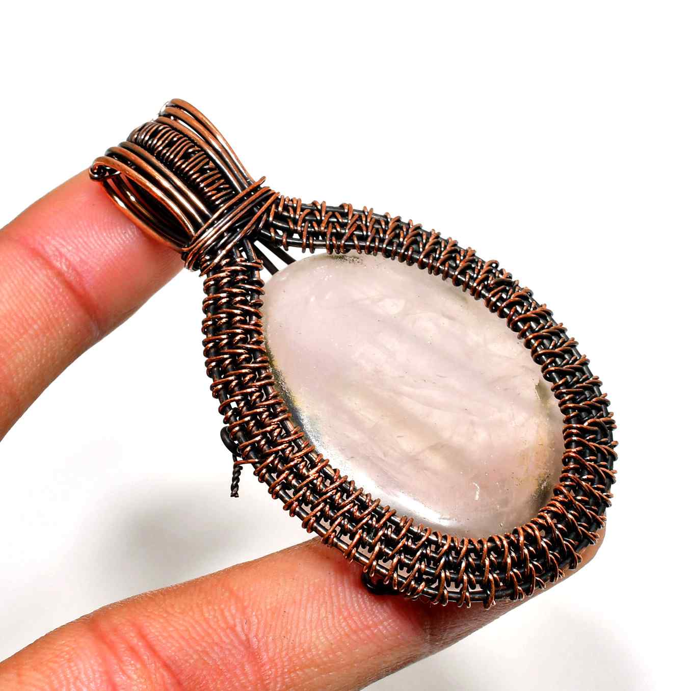 Harmony’s Heart – Oxidized Copper Crystal Pendant