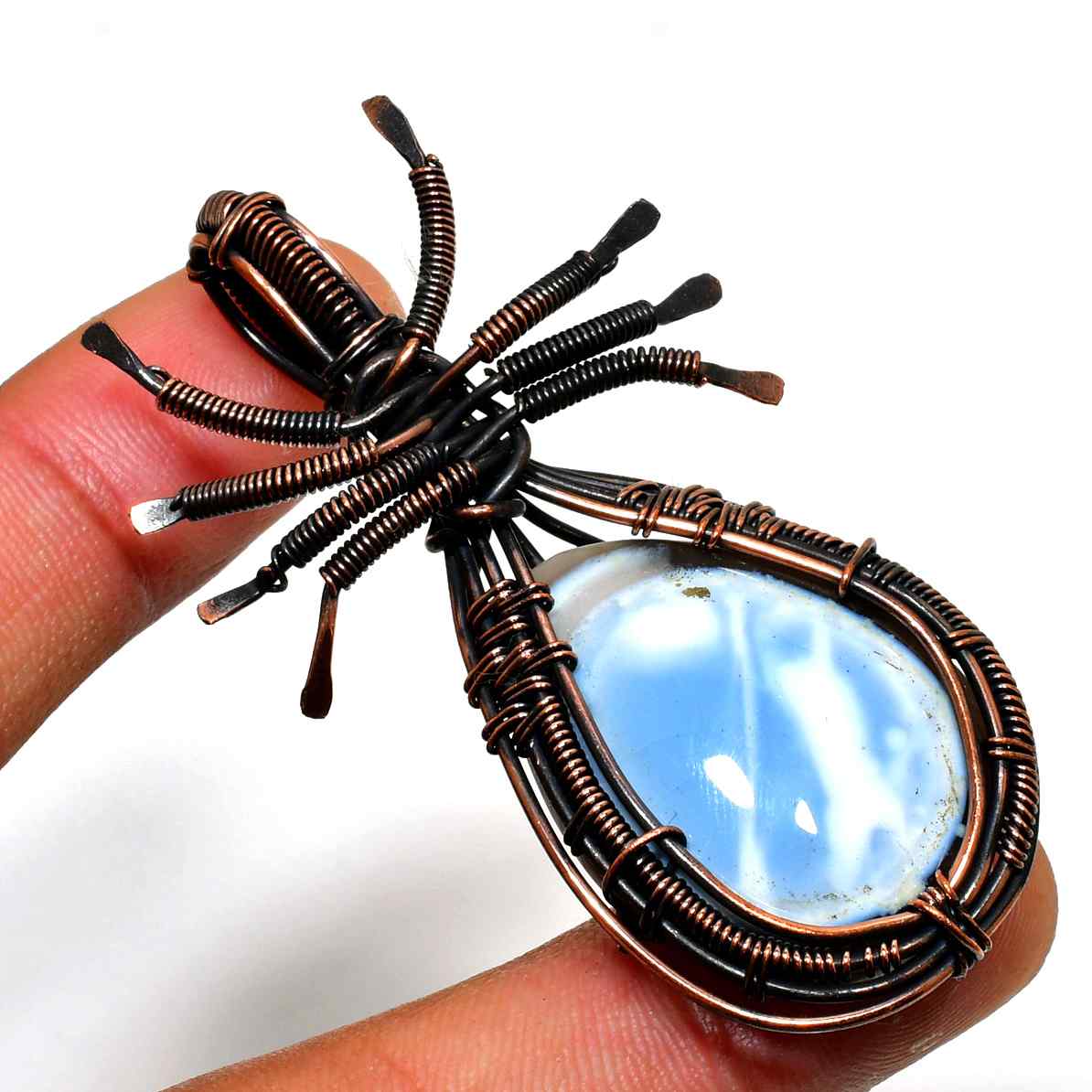 Luna’s Embrace – Moonstone & Copper Pendant