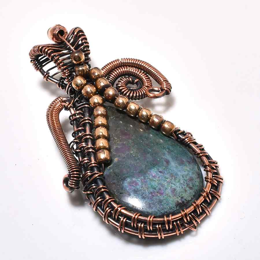 Celestial Harmony – Copper-Wrapped Natural Stone Pendant