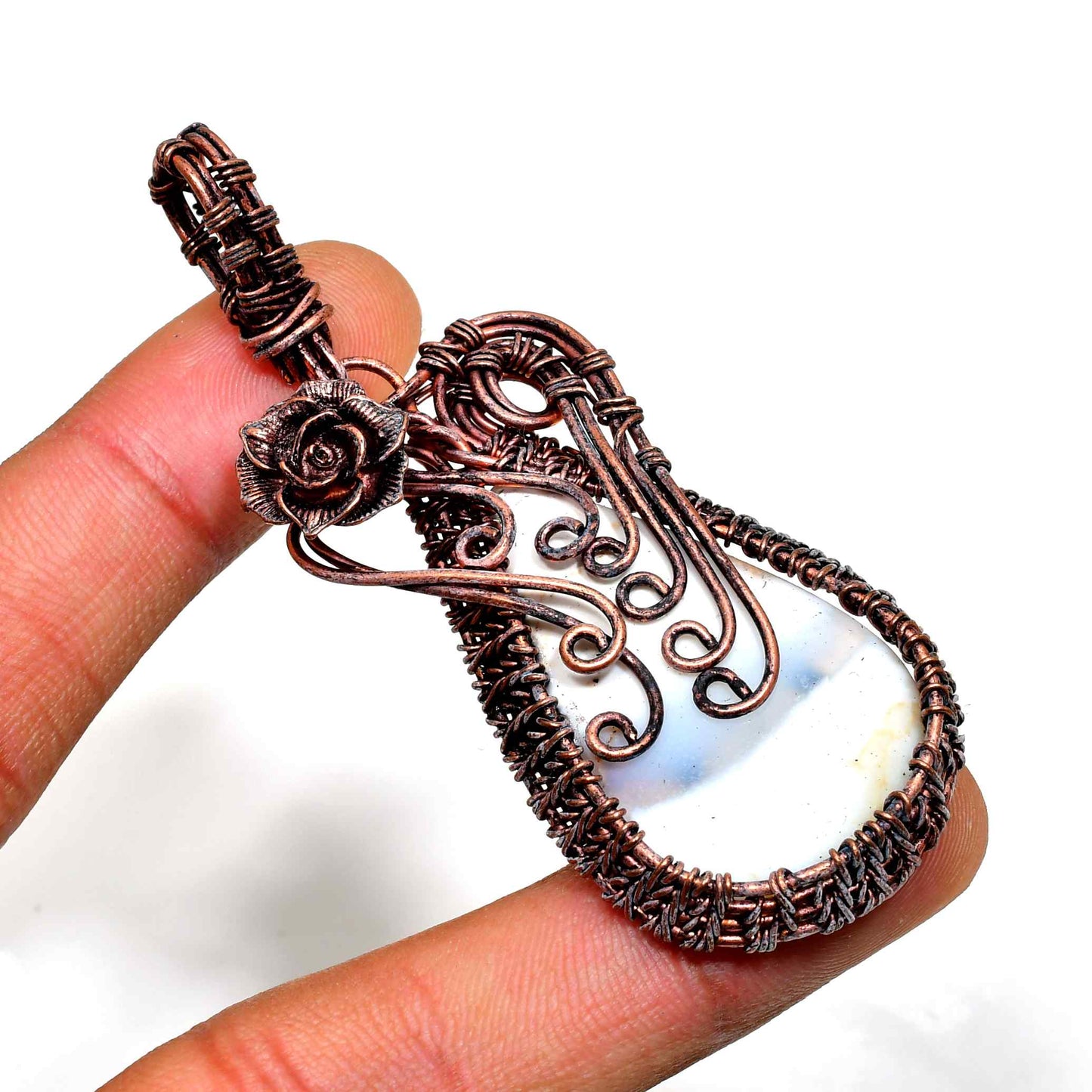 Selene’s Embrace – Moonstone Copper Pendant