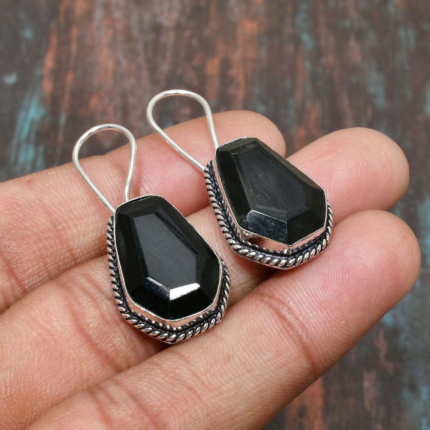 Obsidian Grace – Sterling Silver Grounding Earrings