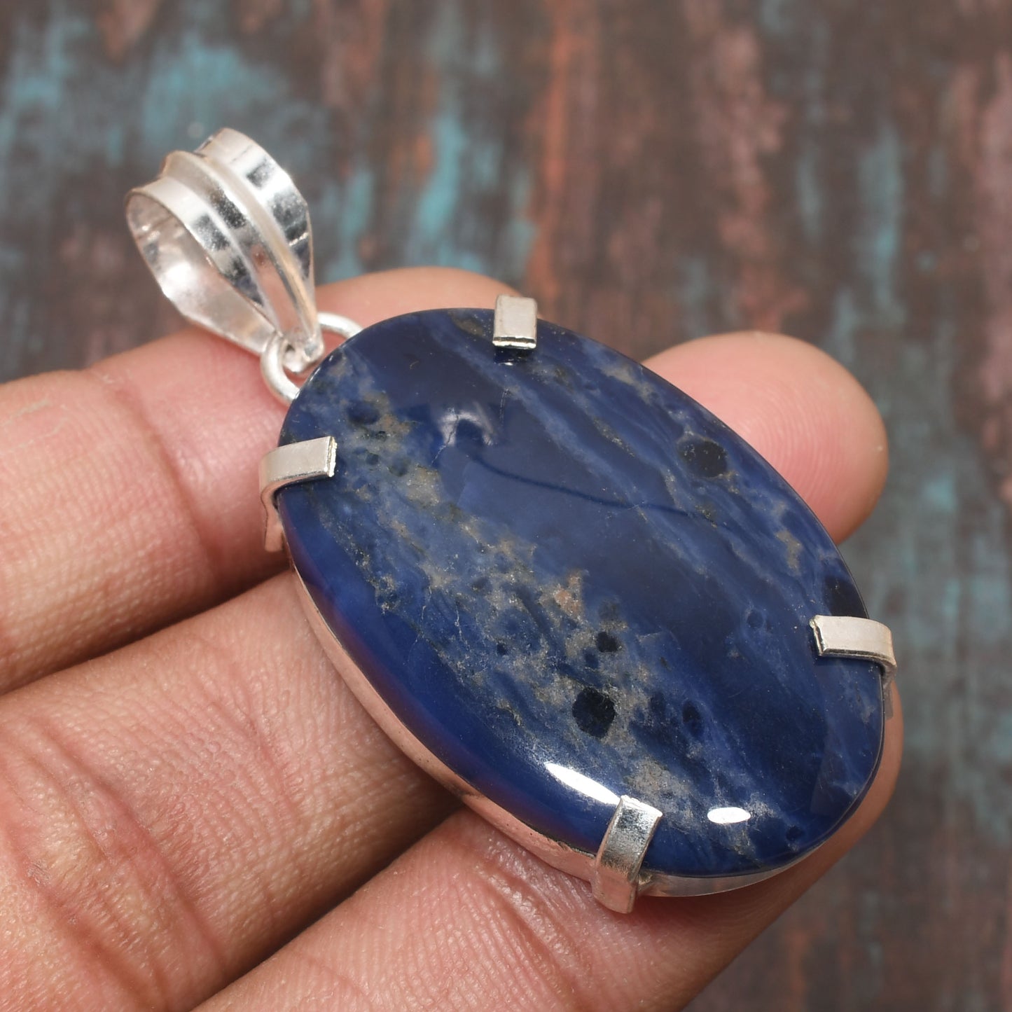 Celestial Harmony – Lapis Lazuli & Sterling Silver Pendant