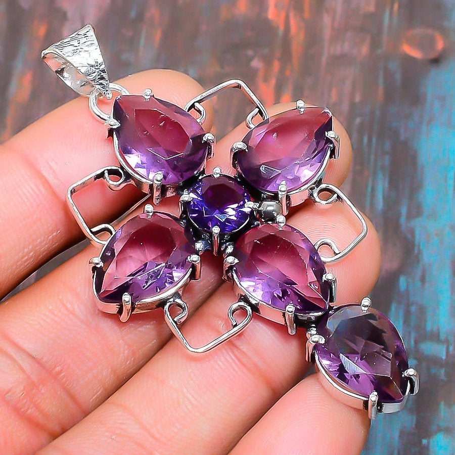 Mystic Blossom – Silver Amethyst Pendant