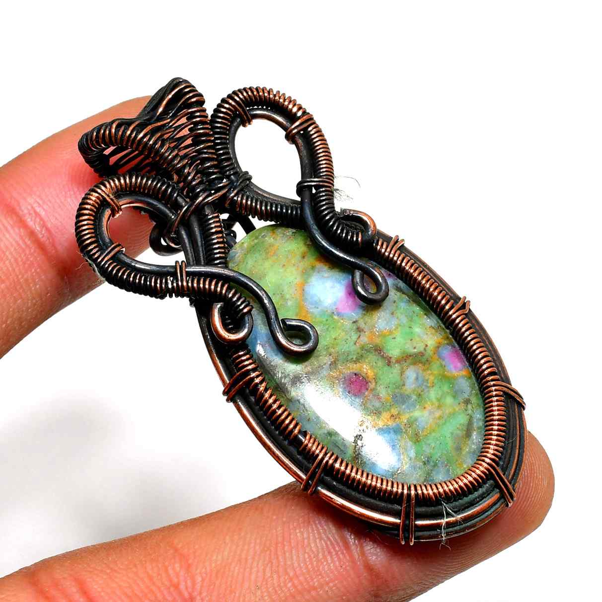 Aurora’s Whisper – Opal Copper Pendant