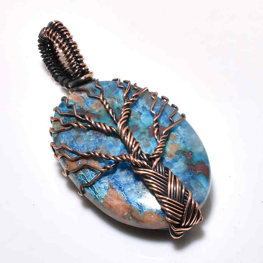 Azure Arbor – Blue Stone Tree of Life Pendant