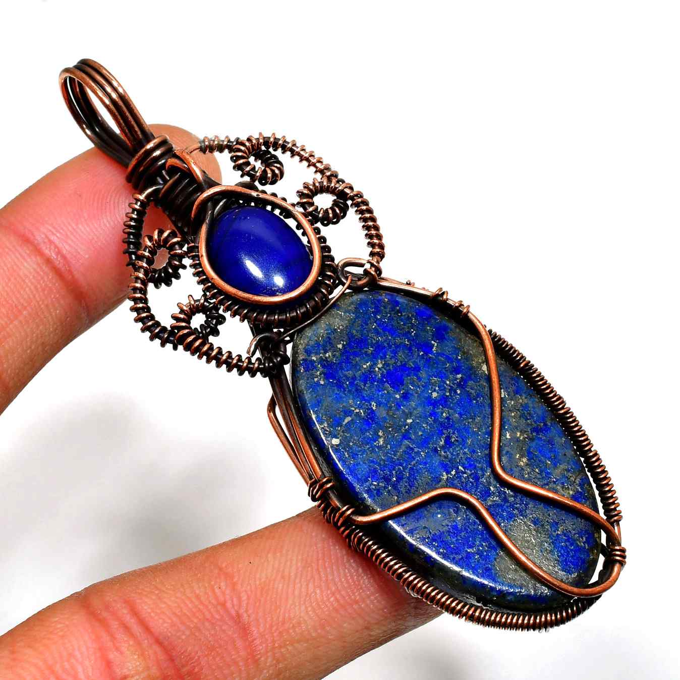 Selene’s Wisdom – Lapis Lazuli Copper Pendant