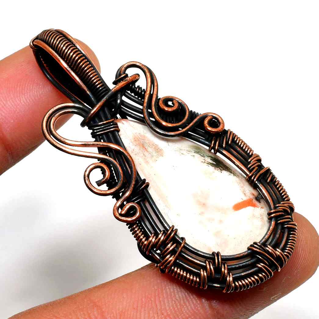 Gaia’s Embrace – Copper-Wrapped Stone Pendant