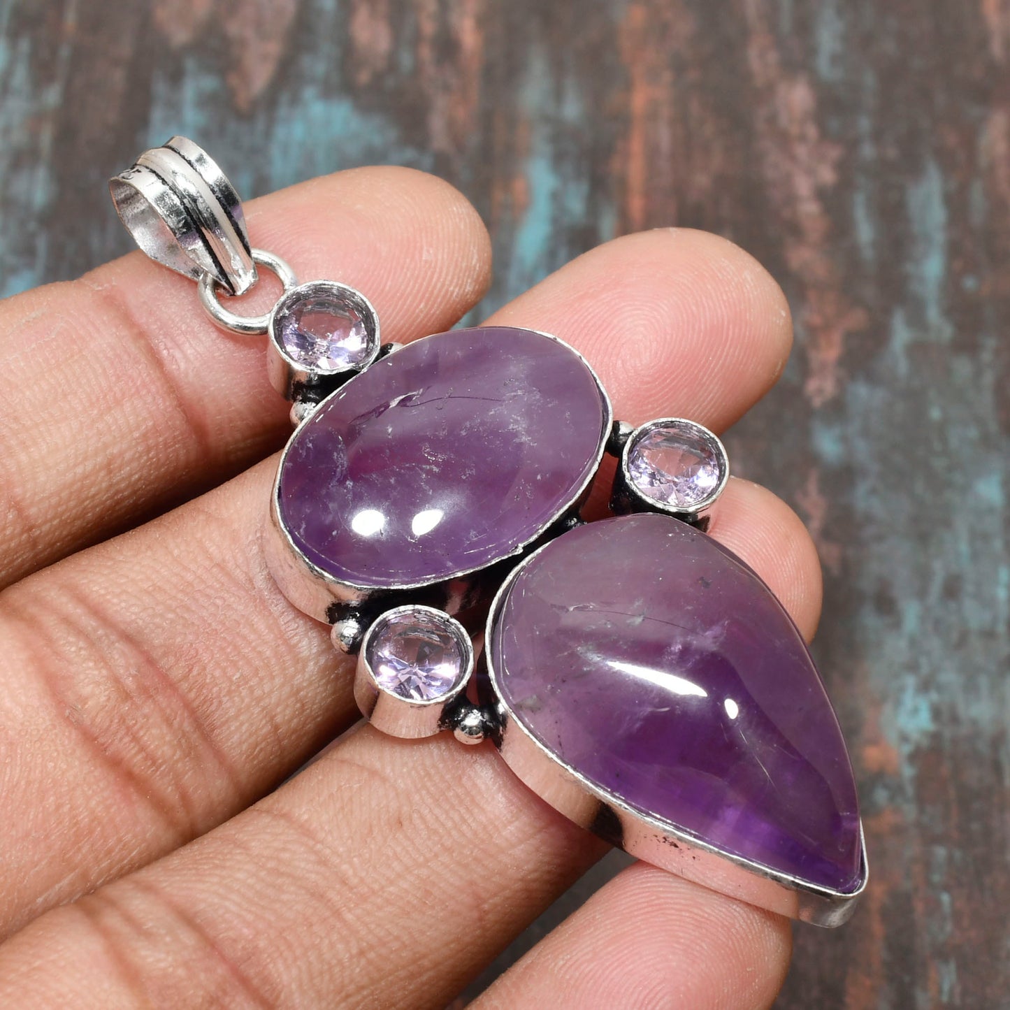 Tranquil Cascade – Amethyst Sterling Silver Pendant
