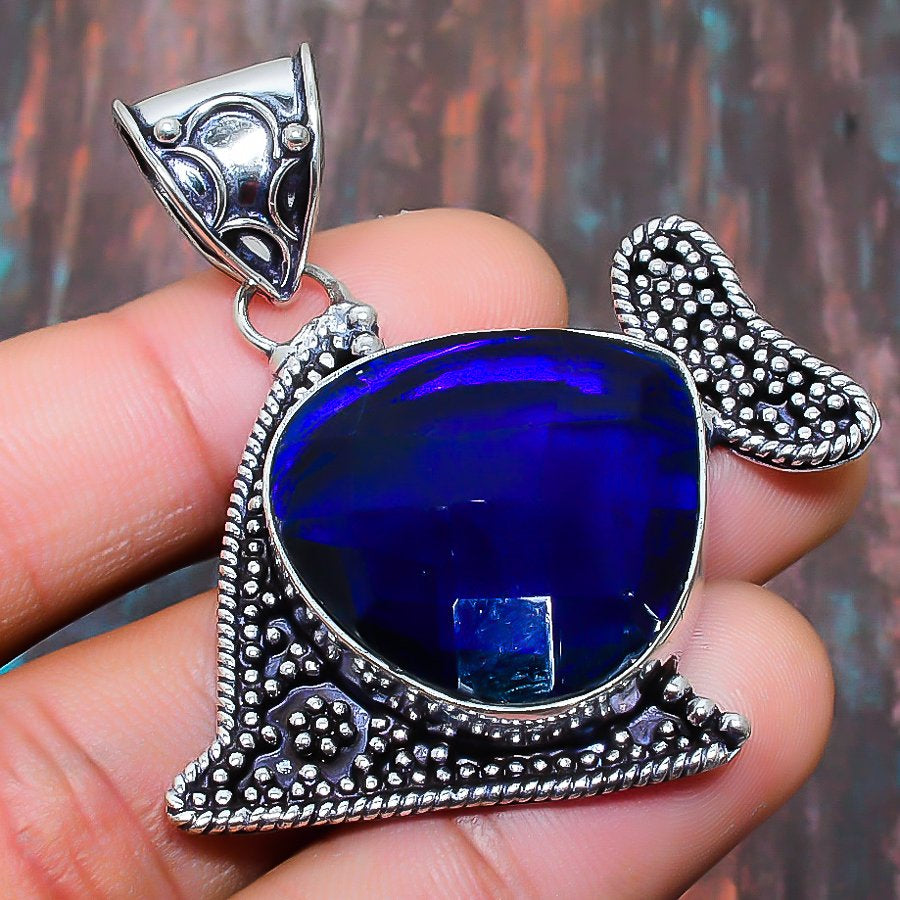 Selene’s Whisper – Blue Gemstone Silver Pendant