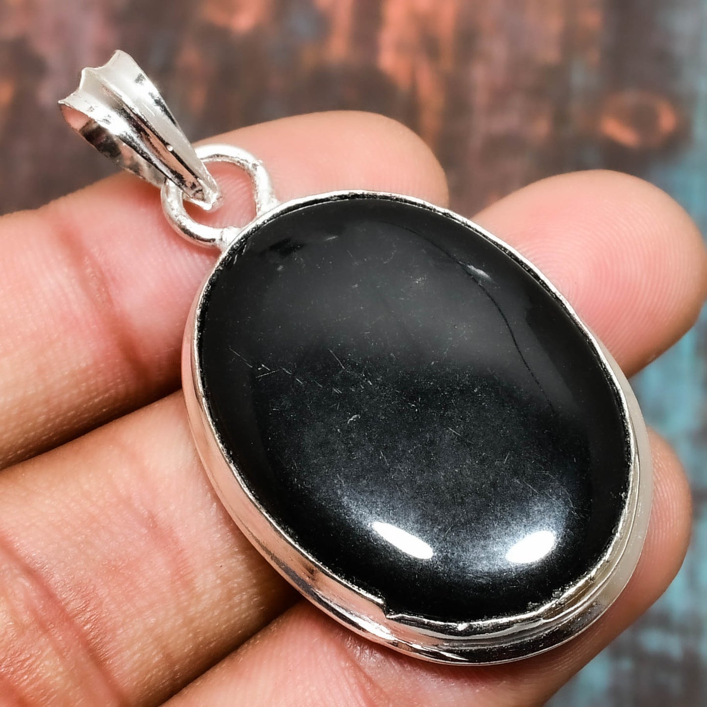 Ebon Aegis – Sterling Silver Onyx Pendant