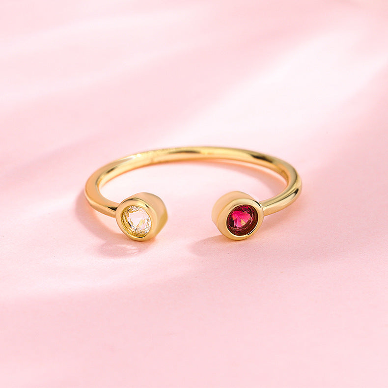 Sleek Ring with Zircon Accents