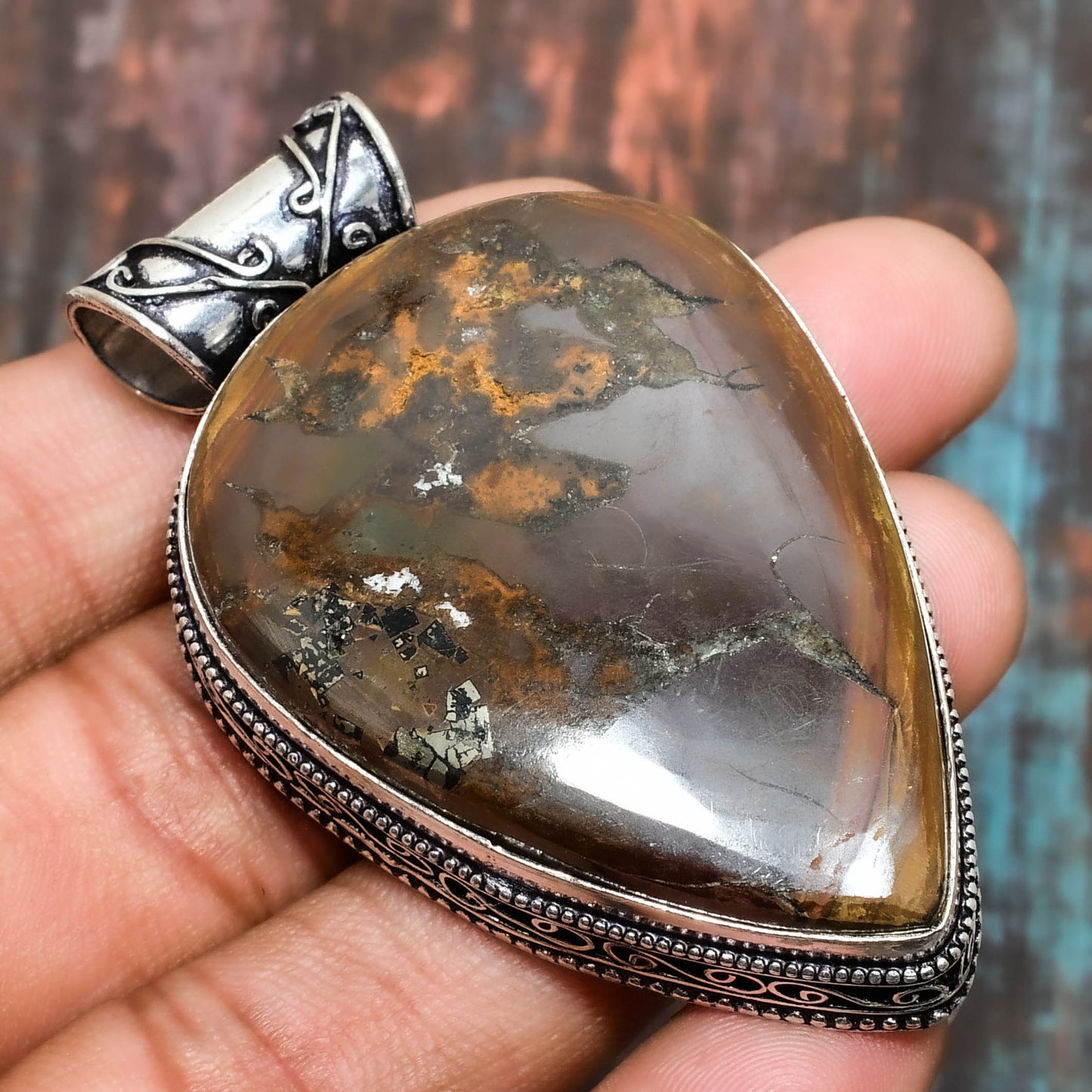 Gaia’s Whisper – Agate & Sterling Silver Pendant