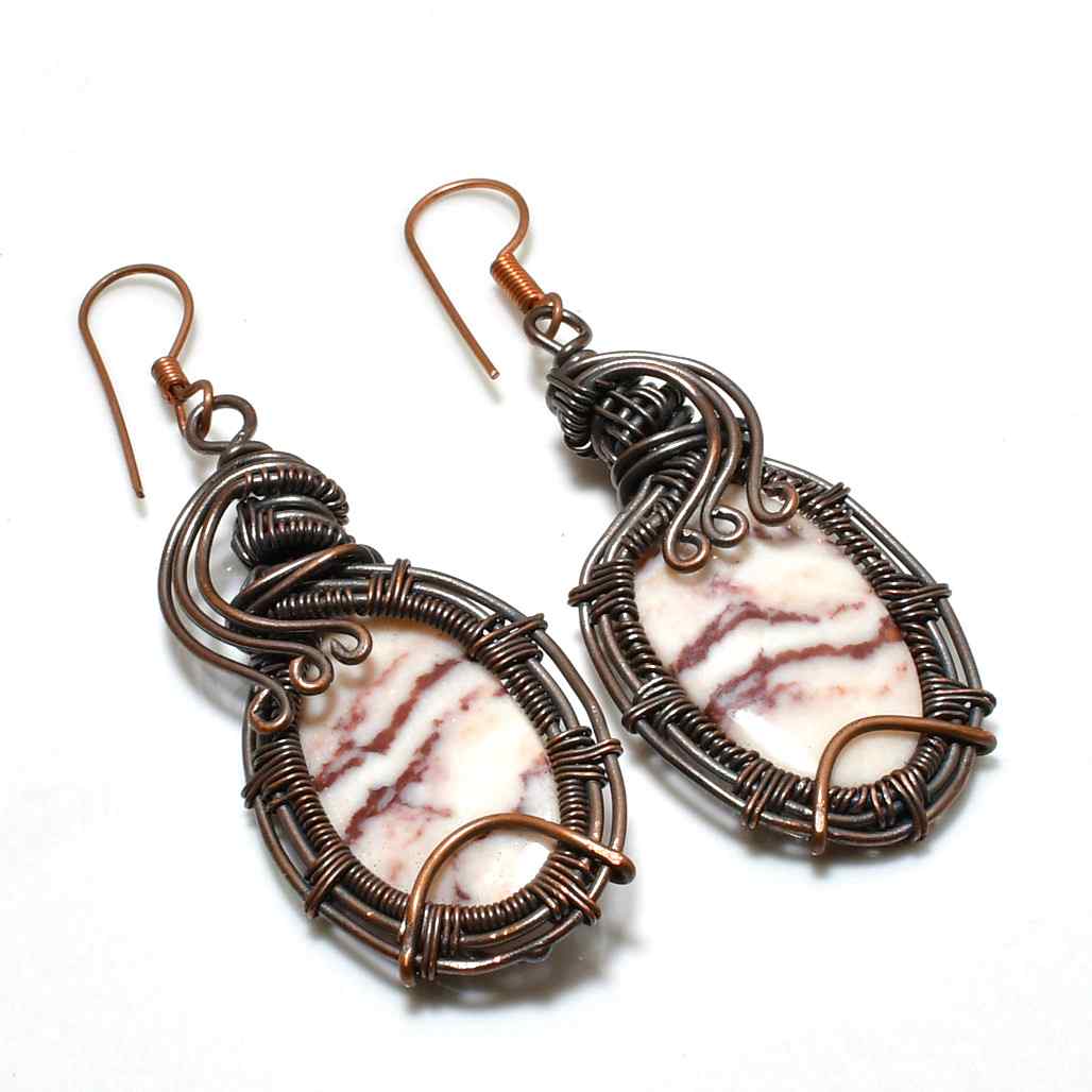 Serenity’s Embrace – Natural Stone & Copper Earrings