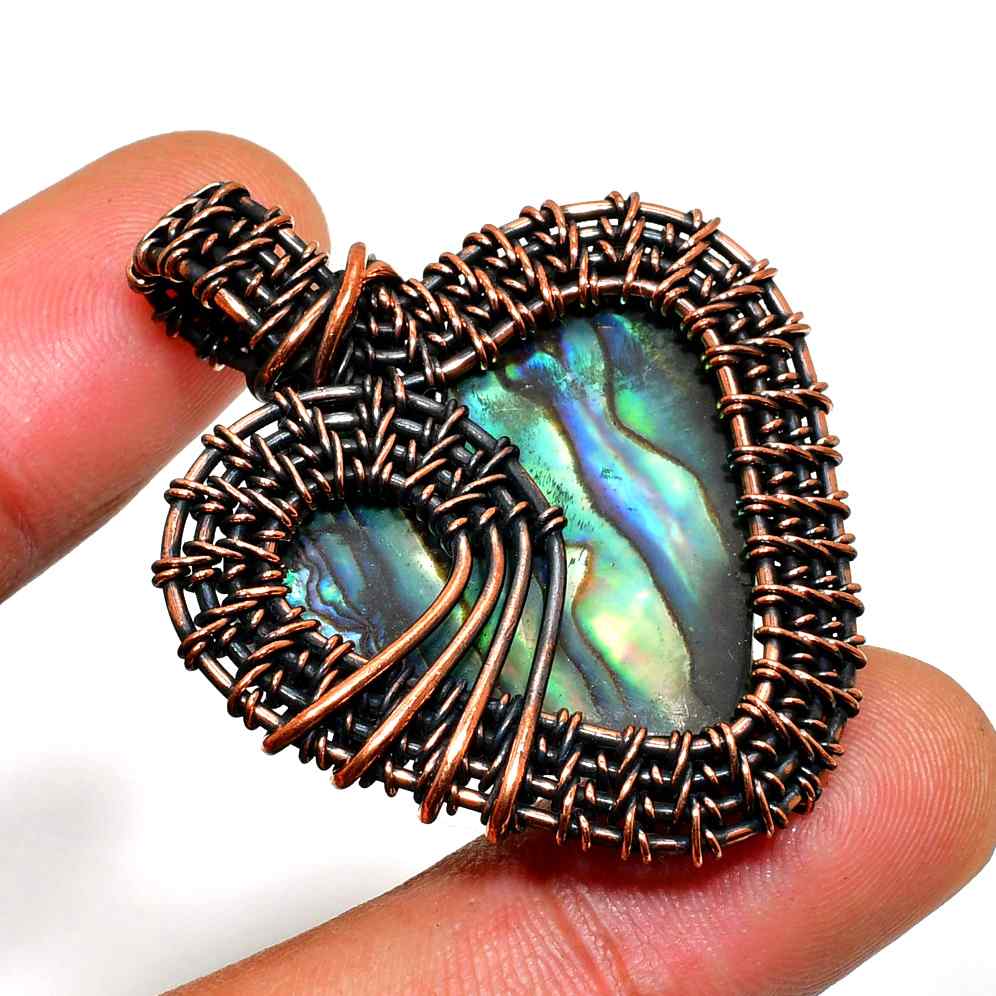 Ocean’s Heart – Abalone & Blackened Copper Pendant