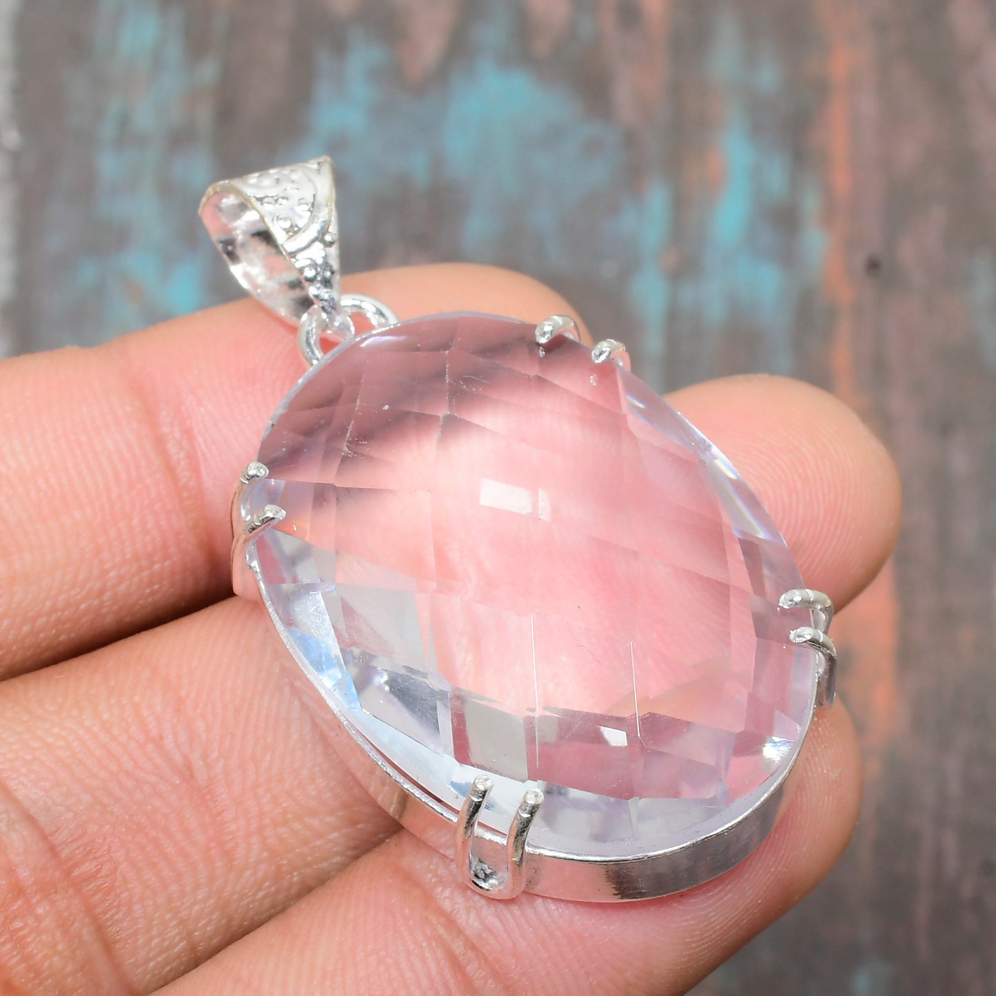Heart’s Embrace – Sterling Silver Rose Quartz Pendant