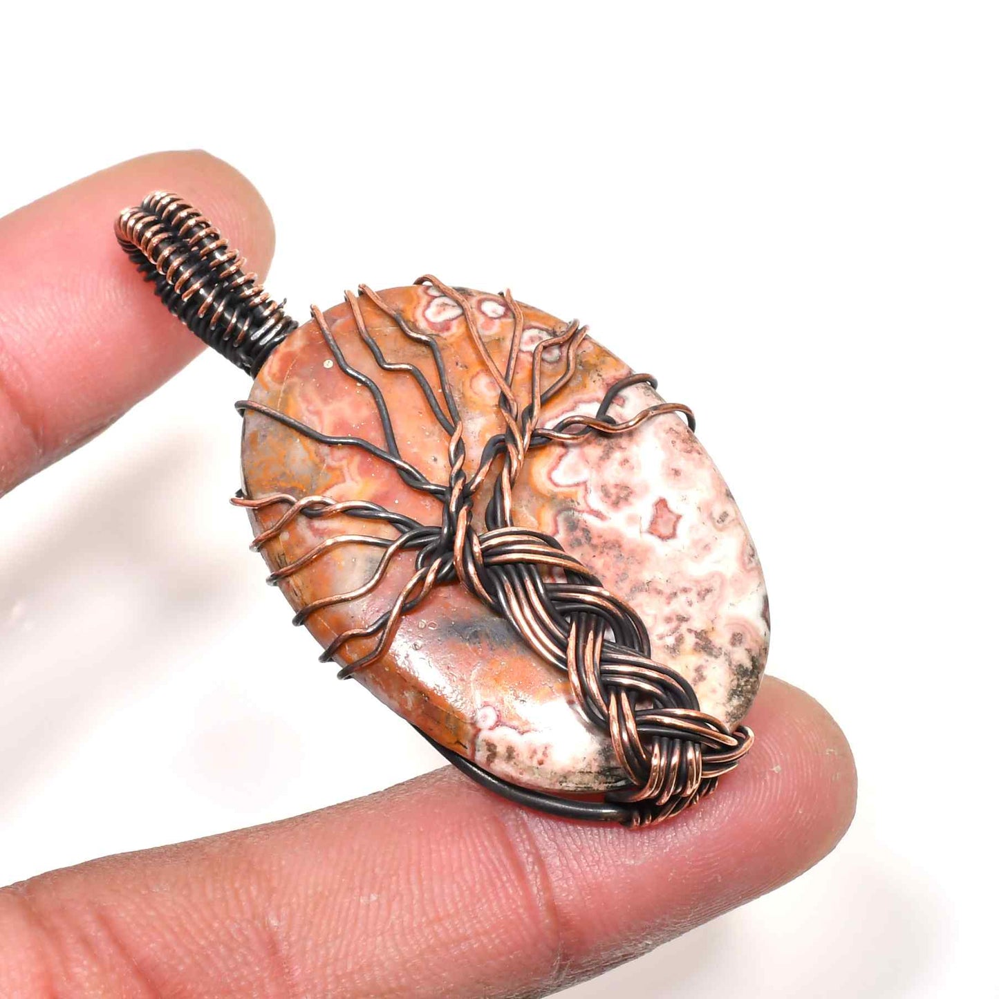Gaia’s Embrace – Copper & Stone Tree of Life Pendant