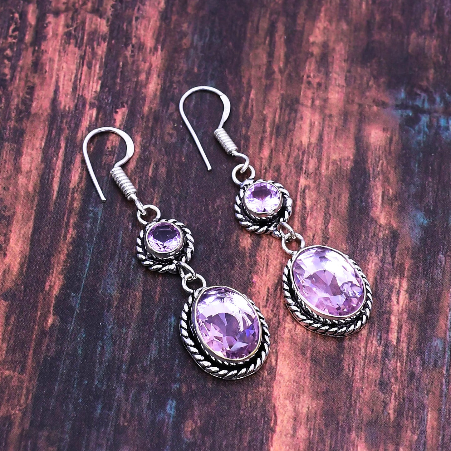 Celestial Calm – Amethyst Silver Earrings
