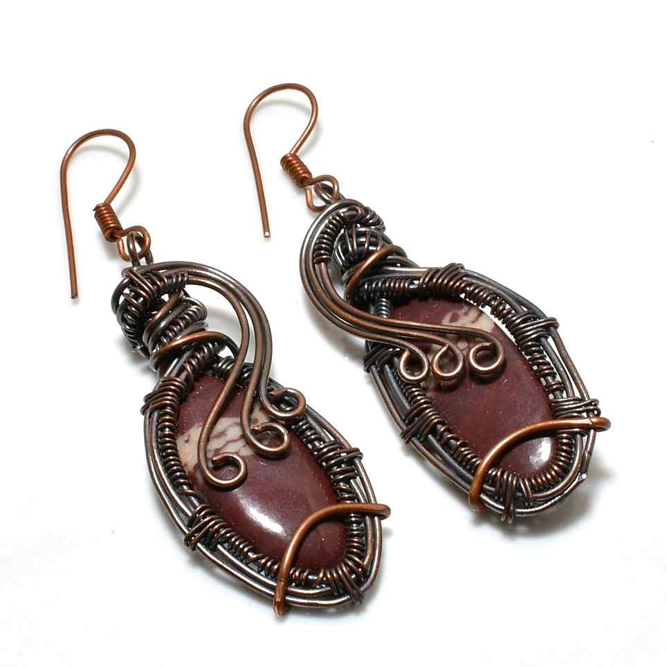 Serenity’s Song – Gemstone Copper Wire Earrings