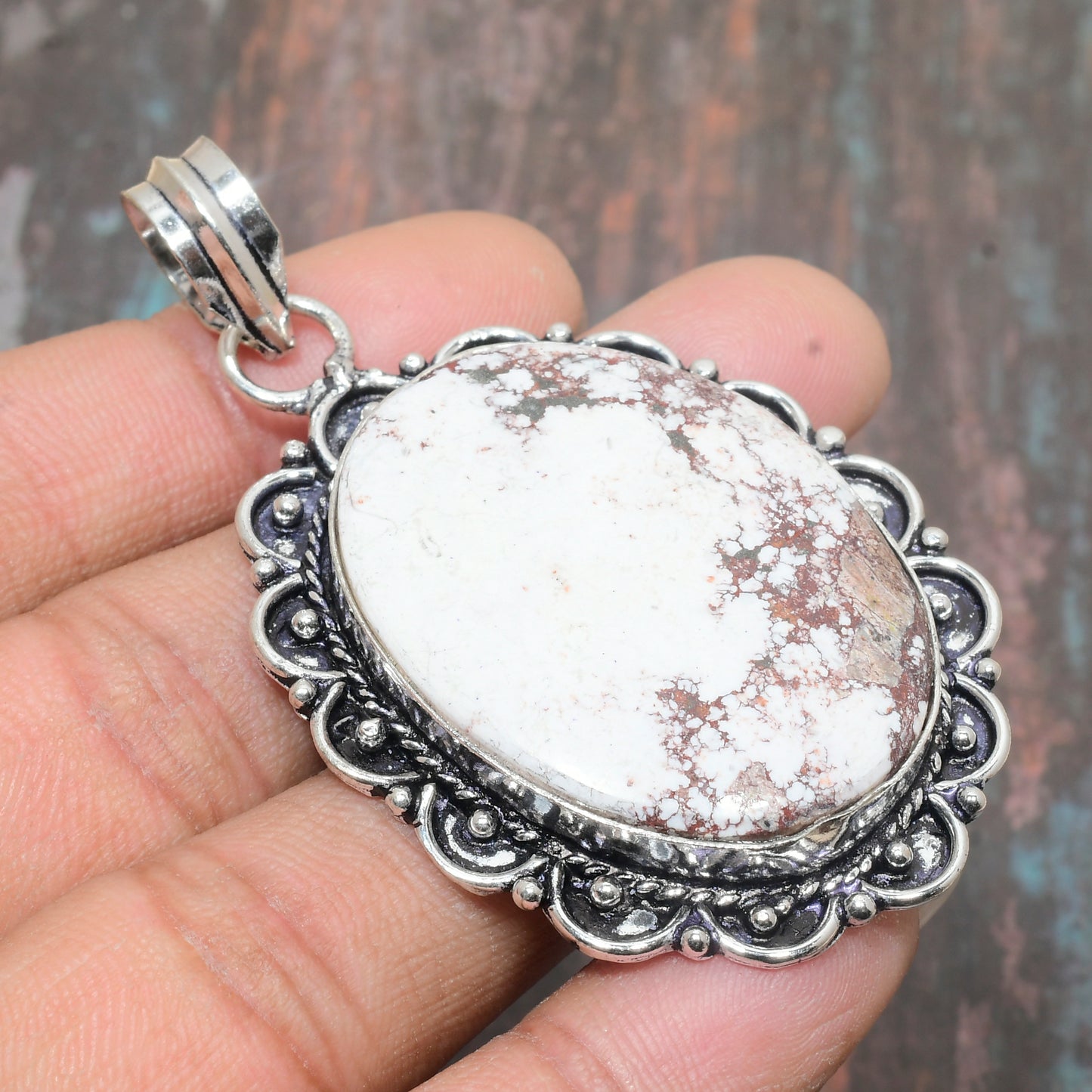 Ember’s Embrace – Natural Stone Sterling Silver Pendant