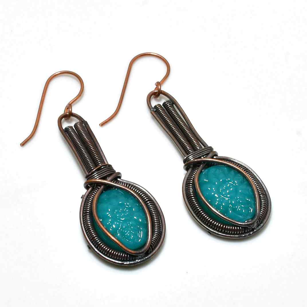 Serenity’s Embrace – Turquoise Copper Earrings