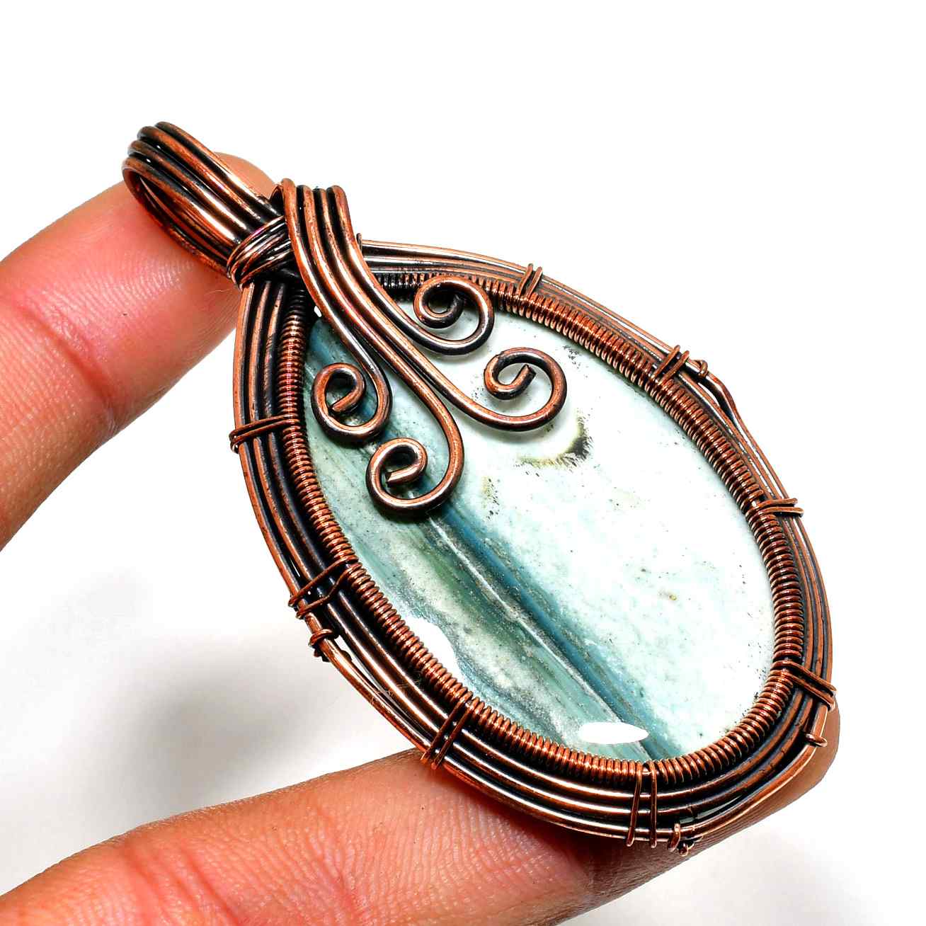 Gaia’s Whisper – Agate Copper Pendant