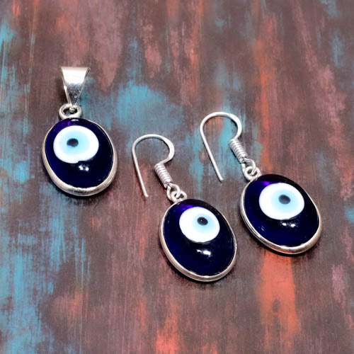 Aurelia’s Gaze – Enamel Evil Eye Jewelry Set