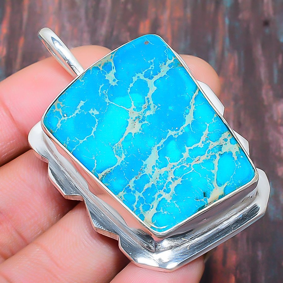Ocean’s Embrace – Turquoise & Sterling Silver Pendant
