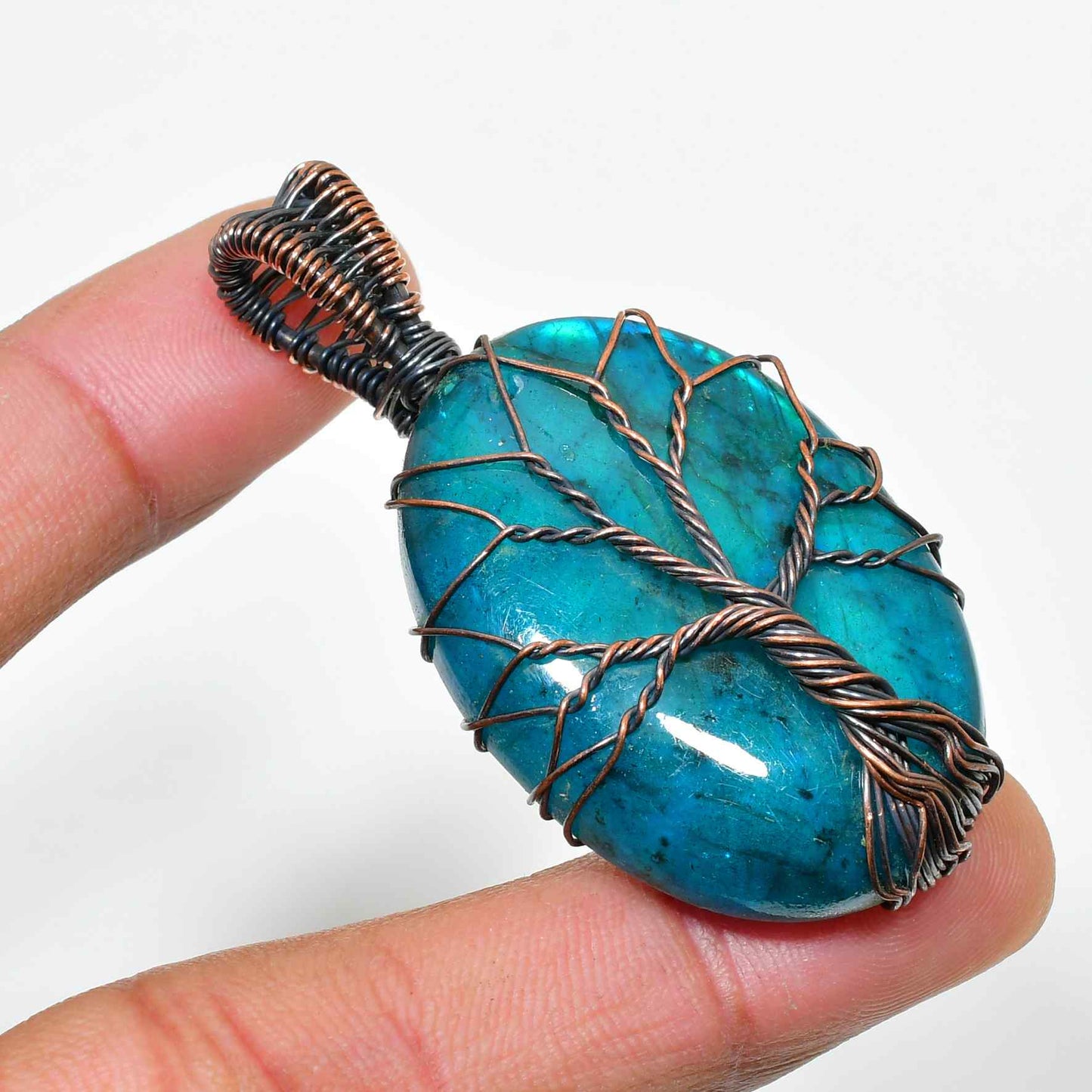 Ocean’s Embrace – Turquoise Copper Pendant