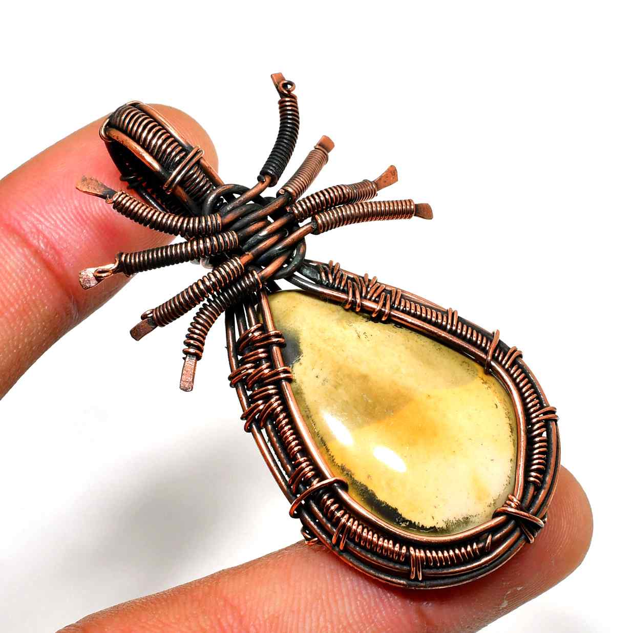 Ezra’s Veil – Golden Quartz Copper Pendant