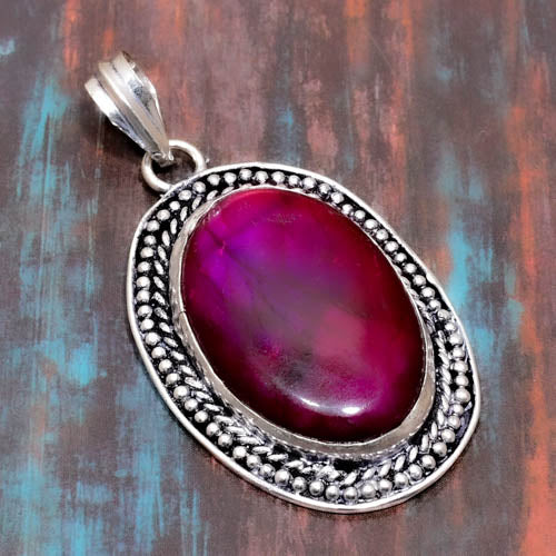Crimson Ember – Sterling Silver Ruby Pendant