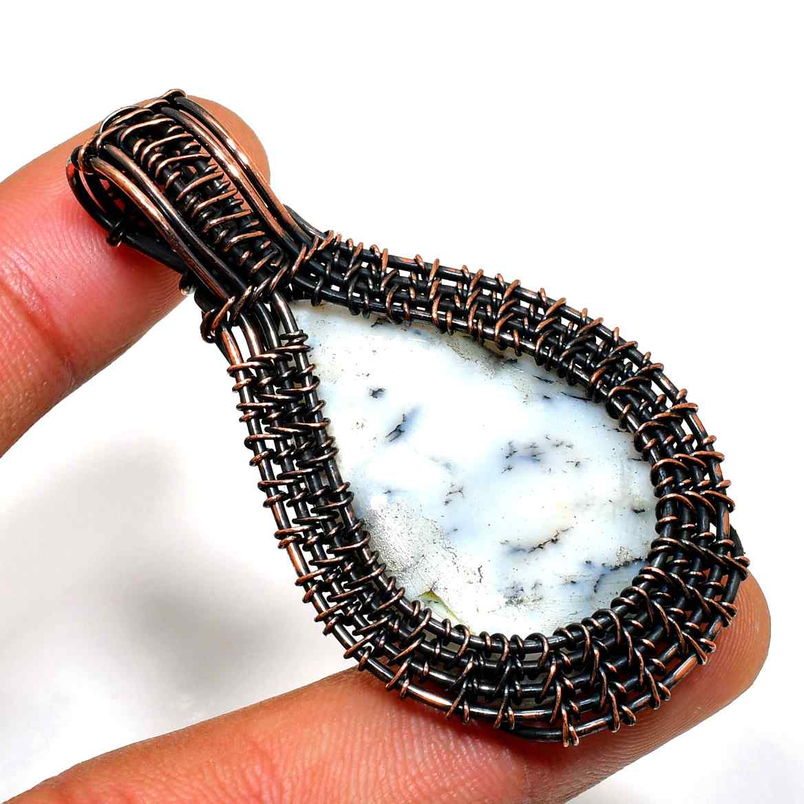 Earth’s Essence – Jasper & Copper Wire Pendant