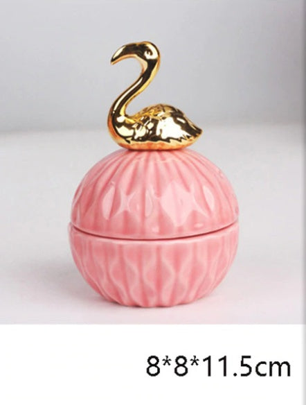 Pink Ceramic Dust-proof Jewellery Storage Case